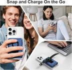for Magsafe Battery Pack, 10000mAh Power Bank for iPhone with Built-in Cables, 20W Fast Charging Magnetic Wireless Portable Charger with Stand for iPhone 17/16/15/14/13/12/Apple Watch Series