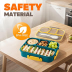EASYFUN Bento Box Adult, Lunch Box, 4-Compartment Lunch Containers, Drop-Proof, Dishwasher Safe & Made with BPA-Free Materials (Dark blue)