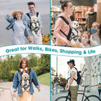 Dog Backpack Carrier, Front Pocket for Essentials, Pet Sling Front Backpack for Small Medium Dogs 10-16 Lbs, Legs Out, Adjustable Wearable Puppy Chest Travel Bag, Easy-Fit for Hiking/Walking/Camping