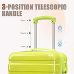 Kids Luggage Sets for Girls, 2 Piece Luggage Set, 20 Inch Rotating Wheel Suitcase with 14 Inch Cosmetic Case, Lightweight Hardshell Suitcase with 360° Spinner Wheels for Travel (Yellow-1)