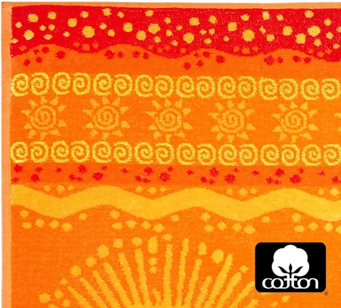 COTTON CRAFT Oversized XL Beach Towel 39 x 68-2 Pack - 100% Cotton Velour - Big & Huge - Pool Picnic Bath Towels - Jacquard Terry Thick Plush Super Soft Luxury - 450 GSM - Sunshine Orange Yellow