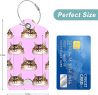 Rimilak 3 Pcs PU Leather Luggage Tags for Suitcase, Travel Cruise Luggage Tag with Privacy Flap, Name ID Label and Metal Loop for Women Men Baggage Handbag School Bag Backpack, Cute Cat