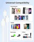 Cable Matters 3-Pack Long USB A to USB C Cable 10ft in White, Support Apple CarPlay, Android Auto, USBA to USBC Charging Cable for iPhone 16/15 Pro Max Plus, Galaxy S23