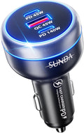 SUNDA 230W USB C Fast Car Charger, 3-Ports Mutiple Car Charger Adapter, Fast Charging PD140W/PPS63W/QC45W Compatible with iPhone17/16/15/MacBook/iPad/Laptop/SamsungS25, Cigarette Lighter USB Charger