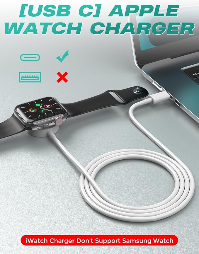 𝟐𝟎𝟐𝟔 𝐔𝐩𝐠𝐫𝐚𝐝𝐞𝐝 𝐔𝐒𝐁 𝐂 for Apple Watch Charger Magnetic iWatch Charger Accessories Wireless Portable Compatible with iWatch Series 11/10/9/8/7/6/SE/SE2/5/4/3/2/1 Ultra/SE-[3.3FT/2Pack]