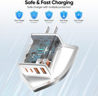 2 Pack USB C Charger Block 60W, 4-Port GaN5 Super Fast Phone Charger, Type C Charging Block PD 20W & QC 20W with 6.6FT USB C Cable for iPhone17 Air/17/16/15Pro Max Samsung Galaxy S24
