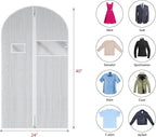 Univivi Suit Bags for Closet Storage and Travel, 40 Inch Hanging Garment Bags for Men Suit Cover with Clear Window and ID Card Holder for Suit Jacket, Shirt and Coat, 10 Pack, White