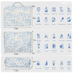 Makeup Bag,Quilted Cosmetic Bag,Large Floral Make Up Bag for Women,Cotton Makeup Bag Set,Flower Travel Toiletry Bag