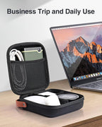Luxtude Electronic Organizer Travel Case, Portable Tech Organizers, Hard Charger Organizer, Travel Cable Organizers, Tech Bag (Single-Layer, Black, X-Small)