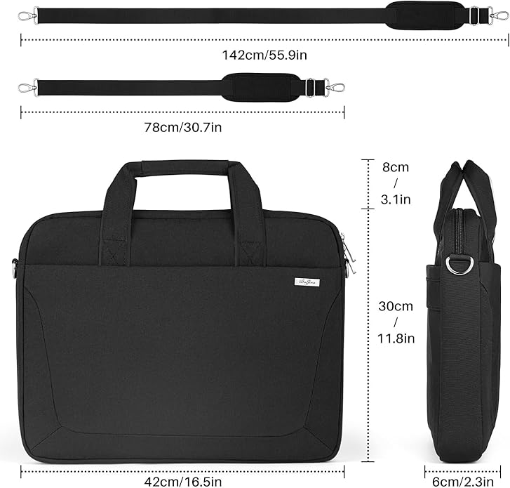 BAFFINA Laptop Shoulder Bag 15.6 16 17.3 Inch for Men Women,Waterproof Computer Carrying Case Messenger Bag Briefcase Work