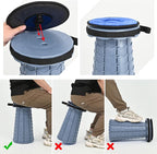 2 Pack Upgraded Collapsible Stool Folding Stool with Cushion,Retractable Folding Stool Max Load Capacity 400lbs, Portable Telescoping Stools for Camping Hiking Outdoor BBQ -Grey