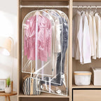 BALEINE 48'' Clear Garment Bags, 12 Packs PEVA Dress Bag for Closet Clothes Dresses Suit Coats Storage (Clear, 12PK)