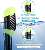 Aegend Snorkeling Gear for Adults Youth Kids, Snorkel Mask with Top Dry Valve - Panoramic View Anti-Leak and Anti-Fog with Mesh Bag for Snorkeling, Scuba Diving, Freediving & Swimming
