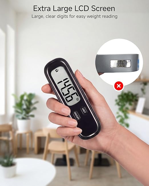 LUGGEX Luggage Weight Scale, Suitcase Scale, Luggage Scale Travel Digital, Travel Scale with Large LCD Display, Portable & Battery Included (Black, 1 Pack)