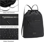 Lee Drawstring Backpack Bag Lightweight Small Gym Swim Beach Bag Water Resistant Sports Sackpack for Men Women, LEE48-002BK
