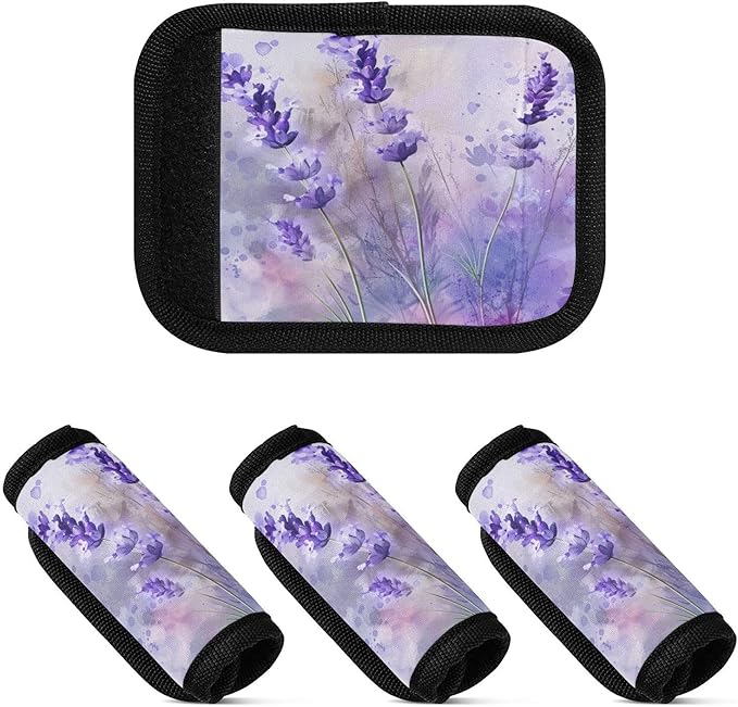 Qilmy Water Painting Wildflowers Luggage Handle Wrap 2Pack Luggage Identifiers Tag Comfort Handle Grips Cover for Stroller Suitcase Bag Airplane Travel Accessories797