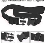 2 Pack Suitcase Straps, Bright Color Adjustable Luggage Belts, TSA Approved (Black)