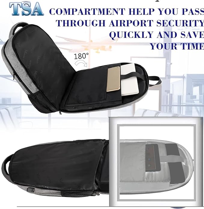 MATEIN Extra Large 18.4 Inch Laptop Backpack, Travel Computer Backpack TSA Friendly, Anti Theft College Backpack Flight Approved Business Work Big Bag for Women Men, Grey