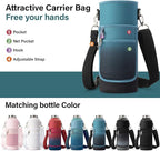 DYSANKY 40 oz Insulated Water Bottle | Thickened Stainless Steel Vacuum Metal Portable Sports Water Jug for Gym and Hiking with Straw, Carrier Bag, Handle Strap | BPA-Free 40 oz