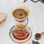 Coffee Pour Over Set – Complete Pour Over Coffee Maker with Dripper, 40Filters, and Metal Stand – Portable & Stylish V60 Style Drip Coffee Brewer