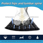 Inflatable Airplane Seat Cushion, Press to Inflate No Pump Required, Portable Travel Seat Pad for Office Chair Car Wheelchair, Coccyx & Tailbone Pain Relief Cushion with 3D Eye Mask (49 Air Cells)