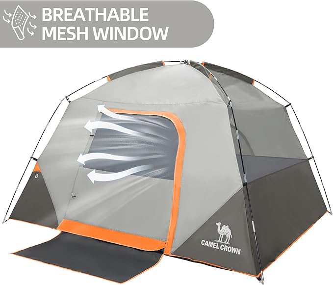 CAMEL CROWN Tents for Camping 4/8 Person Waterproof Tent Quick Setup Folding Outdoor Backpacking Tents Family Hiking