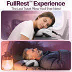 ComfyNap® Versatile Travel Neck Pillow for Airplane [Patented], 9 Positions in 3 Techniques, Plane Pillow with Pure Memory Foam, Travel Pillow with HeadRest Flight Sleep, Travel Essential - Moon