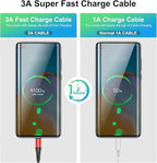 USB Type C Cable Fast Charging,3pack 10ft Premium Nylon Braided 3A Rapid Charger Quick Cord,Type C to A Cable Compatible for Samsung Galaxy S21 S20 S10 S9 S8 Plus,Note 20 10 9 8, LG V50 V40 G8（Red）