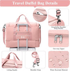 Extra Large Travel Duffle Bag,Carry on Overnight Weekend Bag with Shoes Compartment,Weekender Bags for Women for Travel Business Trips Sport Hospital