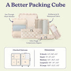 Vandel Space-Saving Compression Packing Cubes for Women, Men, 6-Pack Compressible Carry On Suit Case Organizer Luggage Packing Cubes for Travel Compression Organizer Bags for Luggage, Suitcase Cube