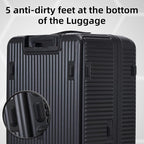 Kaleenie 2 pieces 20/29 Aluminum Frame Carry On and Checked Luggage Set with Side Opening, Lightweight Hardshell ABS+PC Trunk Suitcase with TSA Lock, 360° Universal Wheels & Adjustable Handle, Black