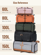 Lekesky Foldable Travel Duffel Bag for Women, 80L Large Duffle Bag with Separate Shoes Compartments & Straps, Carry On Weekend Bag for Women, Hospital, Overnight(Orange)