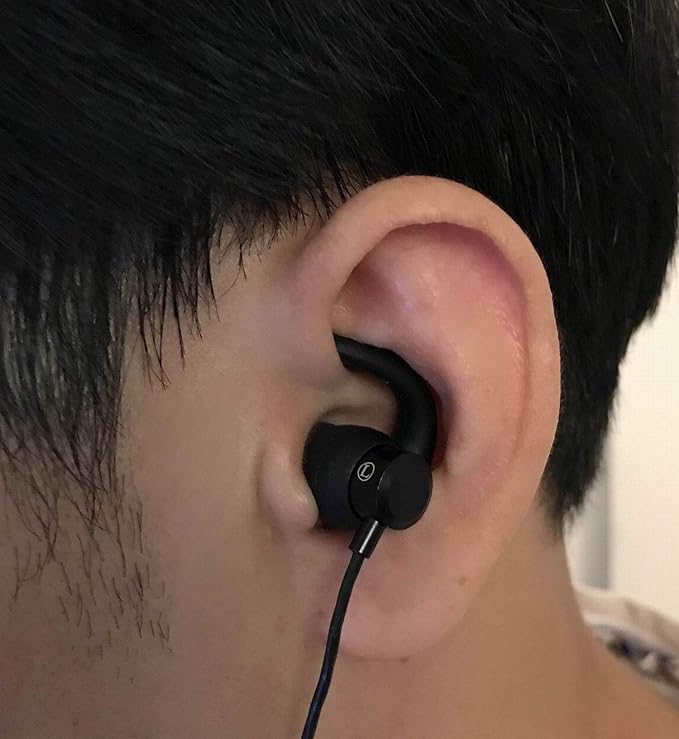 Earbuds Replacement Tips Soft Silicone Earbud Locks Sport Grips Earphones Stabilizer Fins Wings Tips for in-Ear and Ear Canal Earbuds (2Black-M)