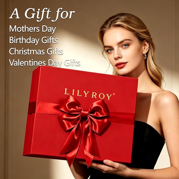 Gifts for Women, Mothers Day Gifts for Mom - 23Pcs Rose Red Gift Box Set Bath and Body Skin Care Gift Set, Spa Gift Set, Beauty Care Kit | Perfect Gift for Birthday, Valentines Day, Christmas Gift