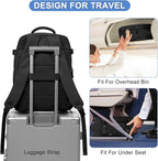 coofay Large Travel Backpack For Women Airline Approved Carry On Waterproof Sports Luggage Casual Daypack Small Hiking Backpack Black