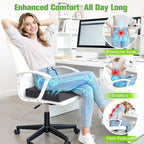 Seat Cushion for Office Chairs, Memory Foam Chair Cushion with Patterned Core for Even Support, Back, Tailbone & Sciatica Relief, Chair Pillow with Carry Handle for Car, Wheelchair (Gray)