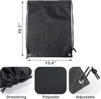 BlingKingdom 2 Pack Drawstring Backpack Bags Sturdy Gym Bag Sports Cinch Sack String Lightweight Backpack PE Storage Bags for Swimming, Travel, Beach, Holiday (Black)