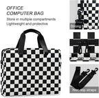 Waving Checkered Flag Car Racing Laptop Case, 15.6 inch Laptop Bag, Waterproof Laptop Sleeve, Laptop Briefcase for Women & Men