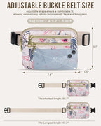 Capolo Fanny Packs for Women Fashion Waist Packs Bag with Adjustable Strap and 4 Zipper Pockets Waterproof Everywhere Crossbody Belt Bag for Workout Running Travelling(Flamingo)