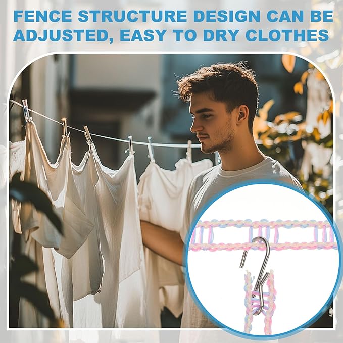 uxcell 2 Pcs Portable Travel Clothesline, 16.4ft Clothes Line Outdoors Travel Hanger Foldable Clothesline Rope with Hooks for Camping Hotel Backyard Home Cruise Ship, Orange