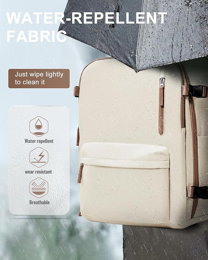 Travel Backpack Women,Carry On Backpack Flight Approved 18x14x8 inches Bag Spirit Airlines Personal ltem,College Sports Hiking Rucksack Waterproof Casual Daypack Laptop Blackpack Men,BeigeBrown