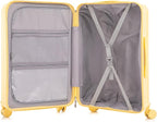 Luggage Sets 3 Piece with Double Spinner Wheels, Carry on Hardshell ABS Suitcases Set with TSA Lock, Lghtweight Checked Luggage for Different Travelling (Yellow, 20"/24"/28")