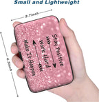 Credit Card Holder, Mini Aluminum Card Wallet RFID Blocking Slim Metal Hard Card Case for Women Men, Work Hard