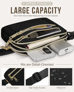 Capolo Fanny Packs for Women Fashion Waist Packs Bag with Adjustable Strap and 4 Zipper Pockets Waterproof Everywhere Crossbody Belt Bag for Workout Running Travelling(Black, Large)