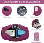 Duffle Bag for Travel, Weekender Bag with Shoe Compartment, Carry On Overnight Bag for Women with Toiletry Bag, Gym Bag with Wet Pocket, Hospital Bags for Labor and Delivery Beige