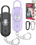Safe Sound Personal Alarm, 2 Pack 130 dB Loud Siren Song Emergency Security Alarm Keychain with Strobe LED Light, Personal Sound Safety Siren for Women, Men, Children, Elderly