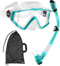 Aegend Snorkeling Gear for Adults Youth Kids, Snorkel Mask with Top Dry Valve - Panoramic View Anti-Leak and Anti-Fog with Mesh Bag for Snorkeling, Scuba Diving, Freediving & Swimming