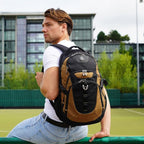 Swissdigital Design Laptop Backpack with USB Charging Port, Travel Backpack Fits 15.6 inches Computer, 31L College School Backpack for Men, Tan/Black | SD803-34