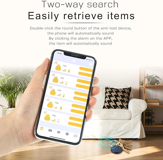 Konohan 5 Packs Smart Item Finder Portable Tracker GPS Tracking Mobile Anti Loss Smart Device Key Finder Tag Locator with Sound for Bags Wallets Backpacks Pets Keys Luggage(Fresh)