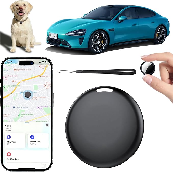 GPS Tracker for Vehicles No Subscription, Hidden Tracker Device for Vehicles, Mini Car Tracker Tag Work with Find My (iOS Only), Tracking Device for Kids, Key, Pet (1)